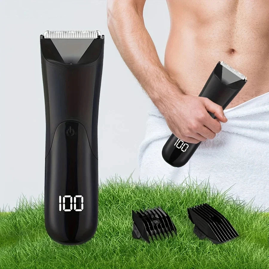 Men's Body Hair Trimmer | Ceramic Blade, Wet & Dry, 2 Guards