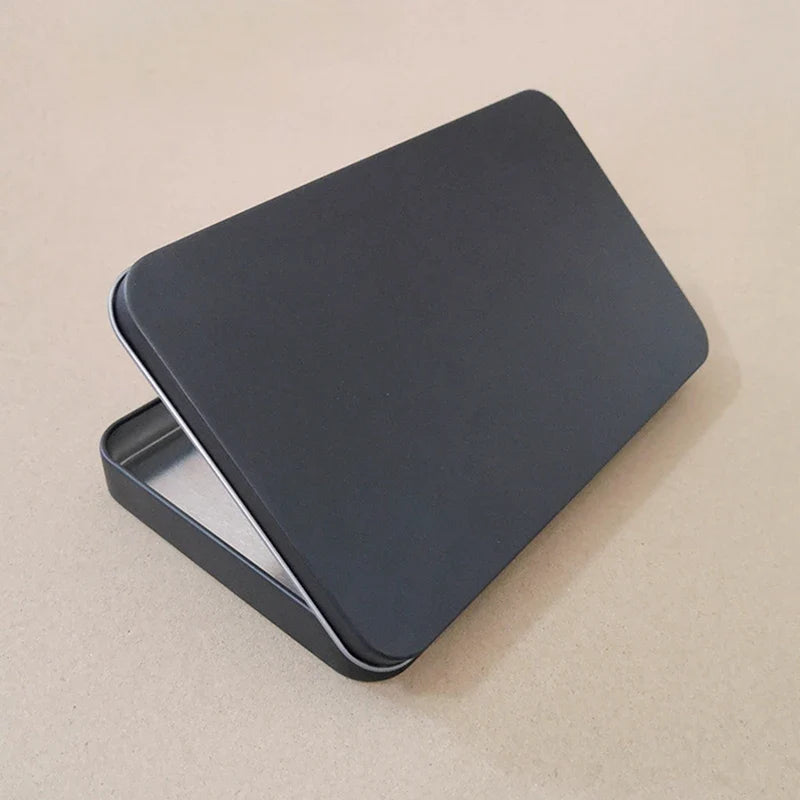 Household Iron Storage Box Tin Container Empty Hinged Lid Candy Card
