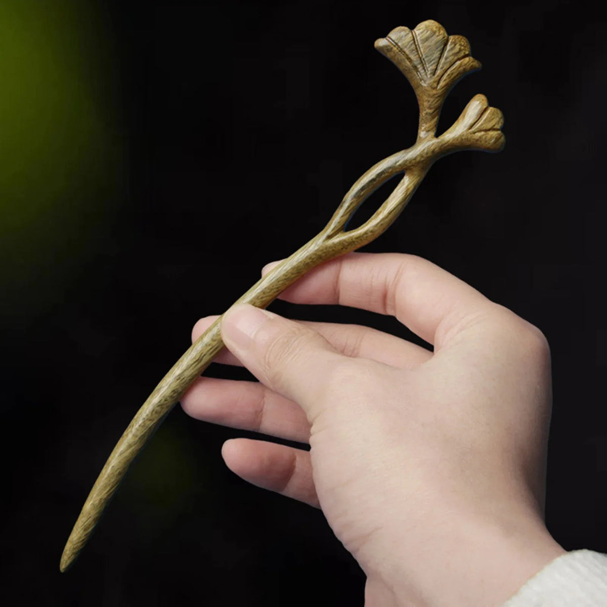 Retro Wood Hair Sticks | Ginkgo Leaf Chignon Hair Chopsticks