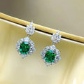Huitan Green Cubic Zirconia Drop Earrings | Wedding Jewelry