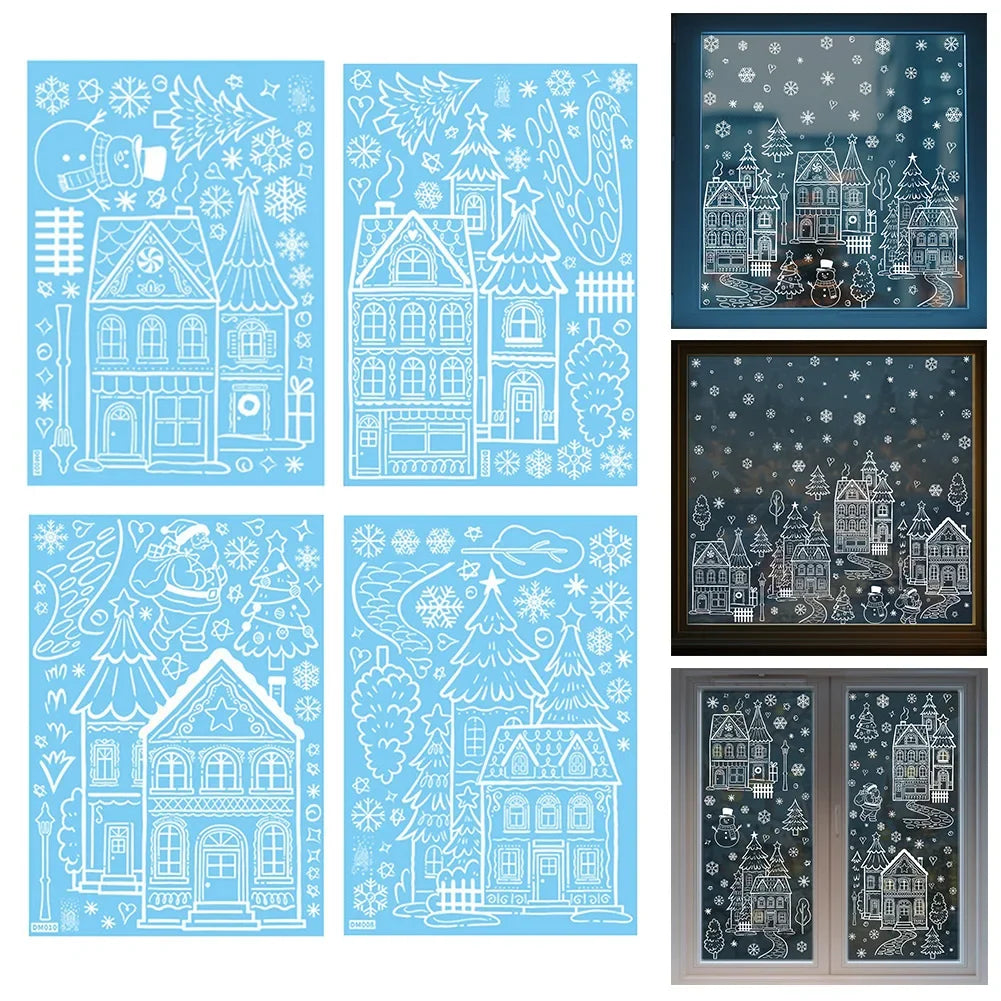 Vintage Snowman Christmas Window Clings & Wall Decals | DIY Xmas