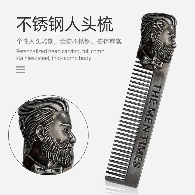 Beard Shaping Template & Wood Comb – All-in-One Grooming Tool