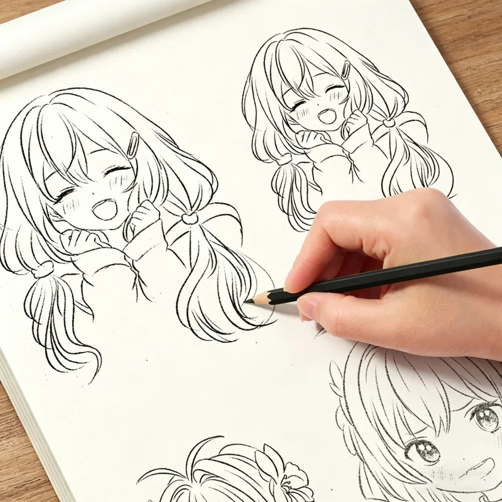 Comic Beautiful Girls Drawing Book 32 Pages Beginner-friendly Manga