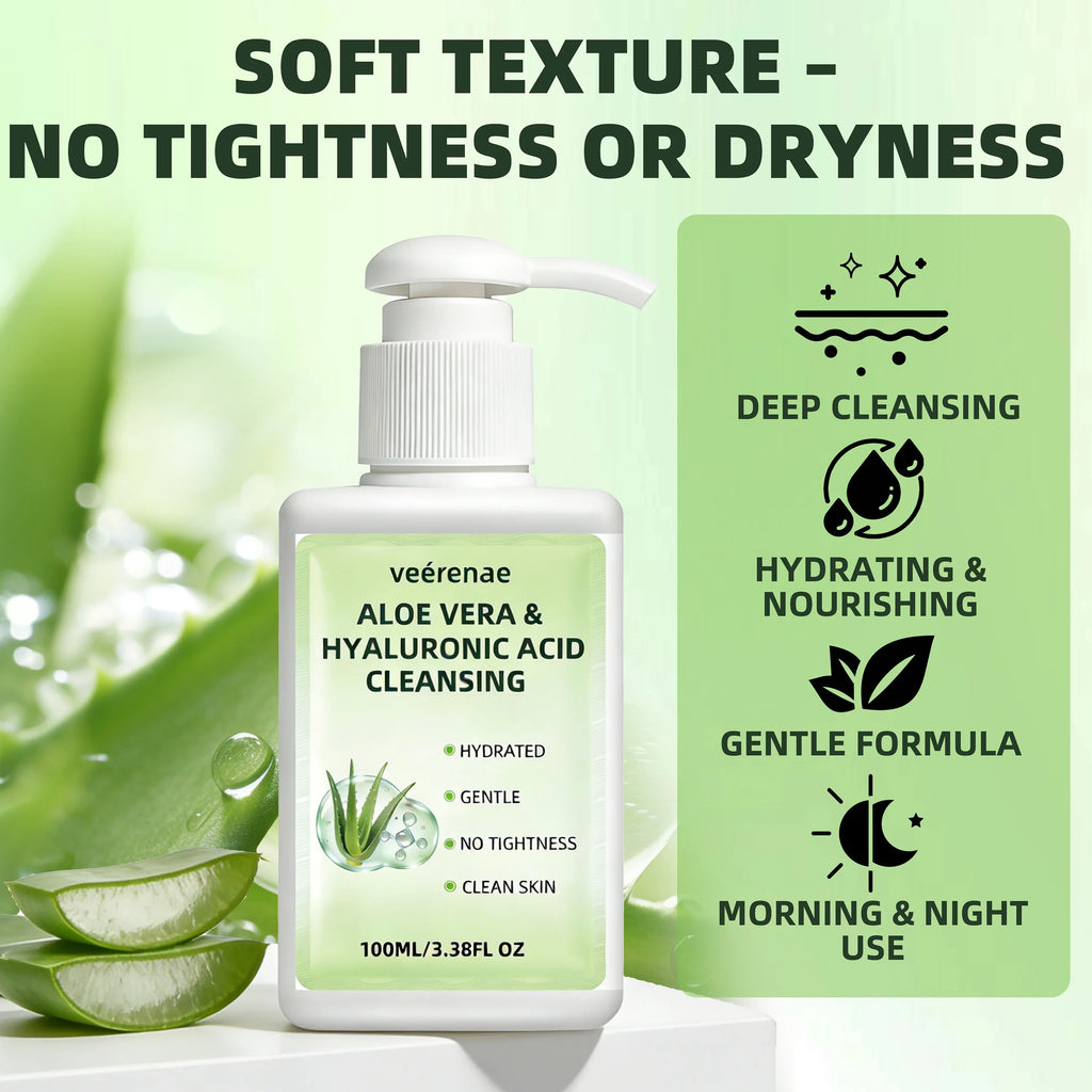 Aloe Vera & Hyaluronic Acid Face Wash – All Skin Types
