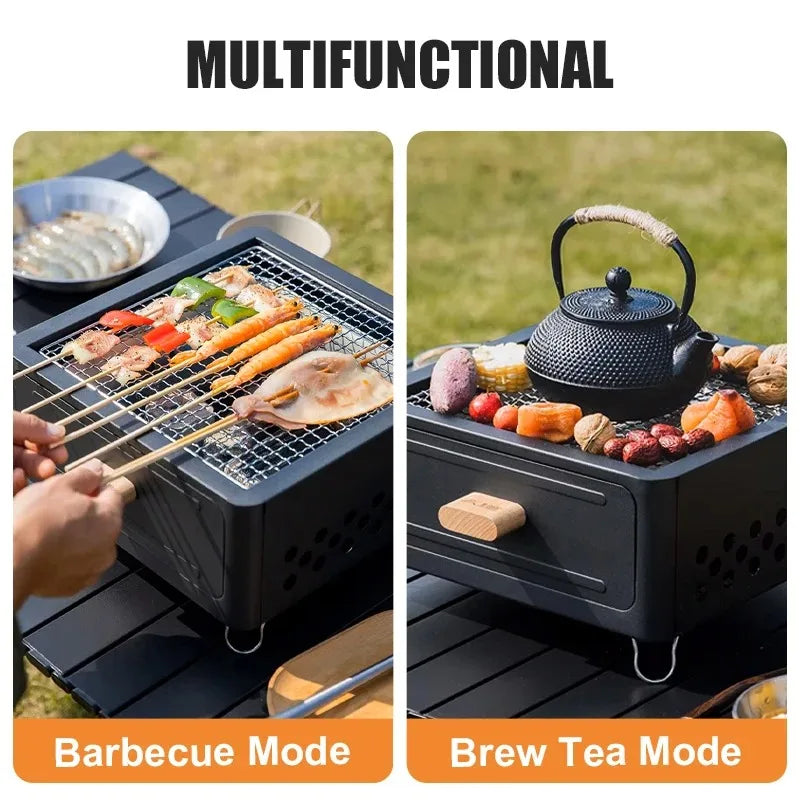 Portable Charcoal BBQ Grill – Non-Stick Stainless Steel Brazier