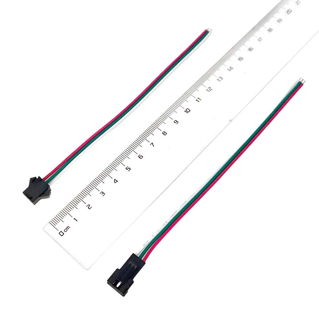 5-50 Pairs JST SM 3 Pin Connectors 22AWG Wire Female Male LED