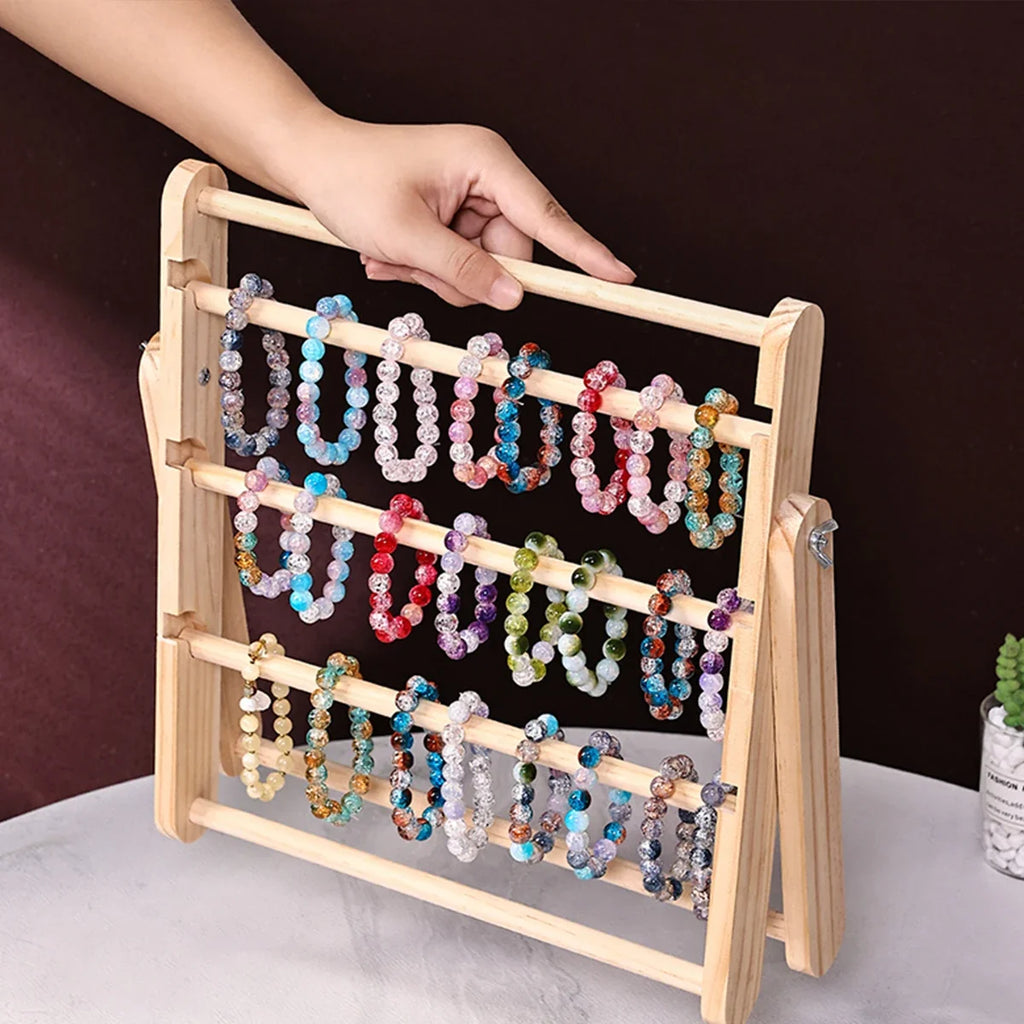 Solid Wood Multi-layer Bracelet Storage Rack Necklace Ankle Chain