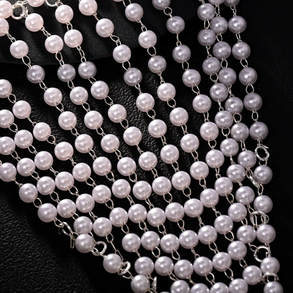 Pearl Heart Belly Chain – Double Row Crystal Waist Chain Women