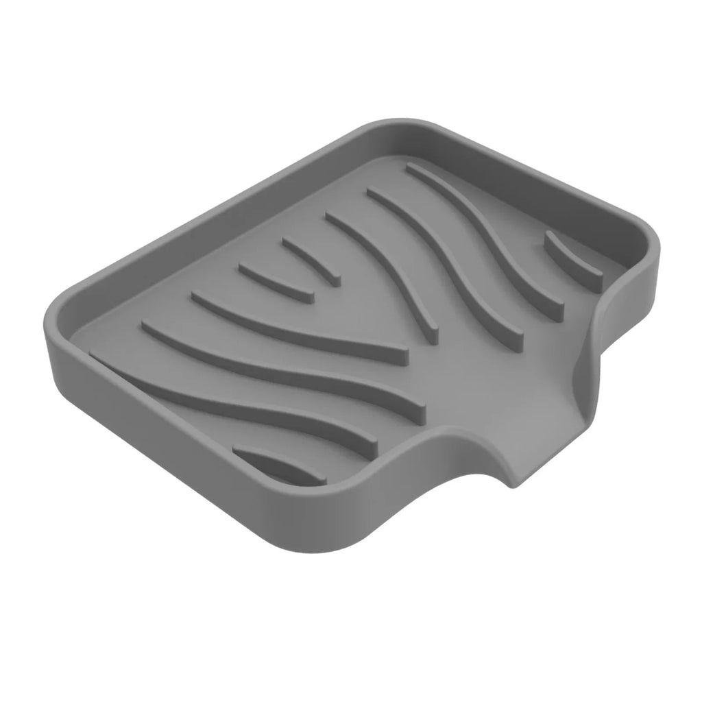 1-Pack Silicone Drain Soap Box Kitchen Bathroom Anti-slip Sink Tray