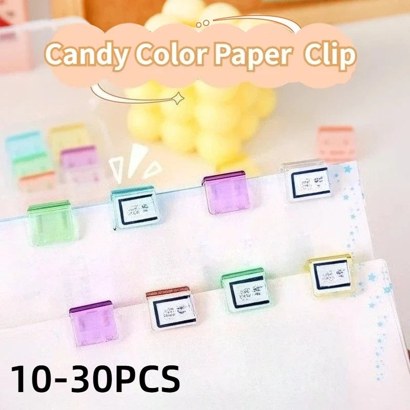 Candy Push Clip Paper Clips 10-30PCS | Transparent Bookmark
