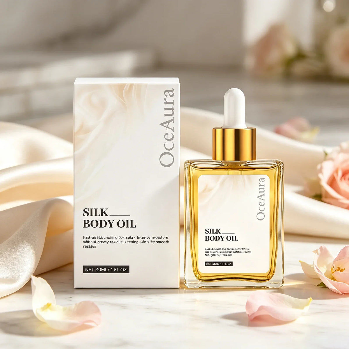 OceAura Silk Body Oil – Hydrating Dry Oil for Smooth Skin