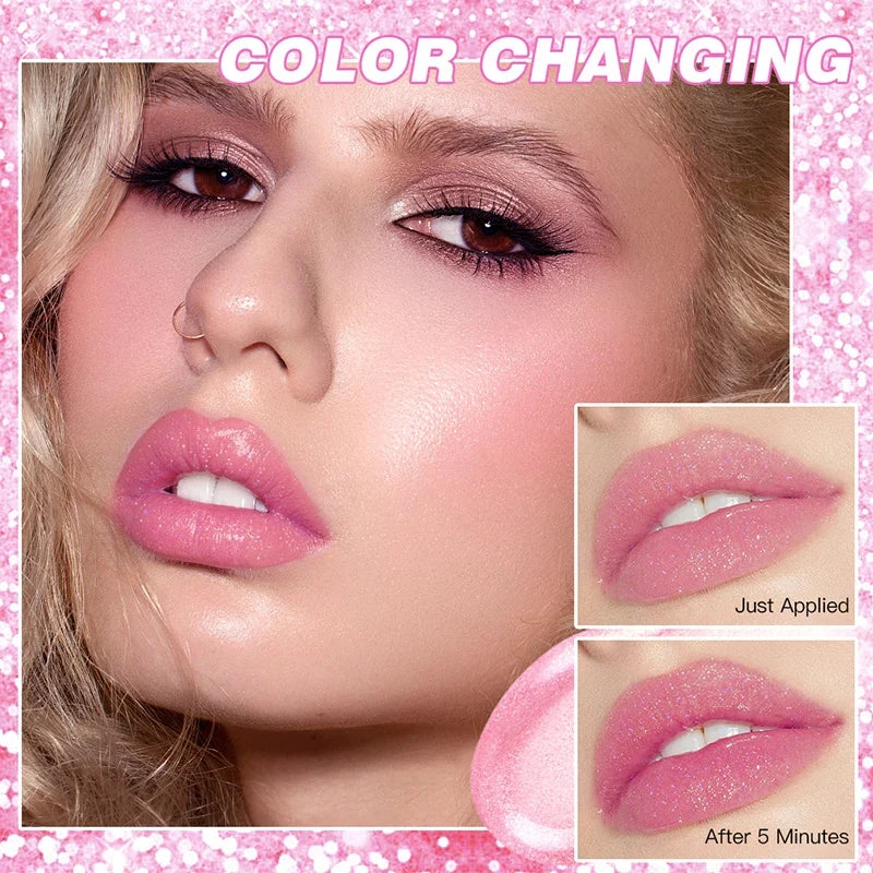 Shiny Jelly Temperature Changing Lipstick Hydrating Moisturizing Fade
