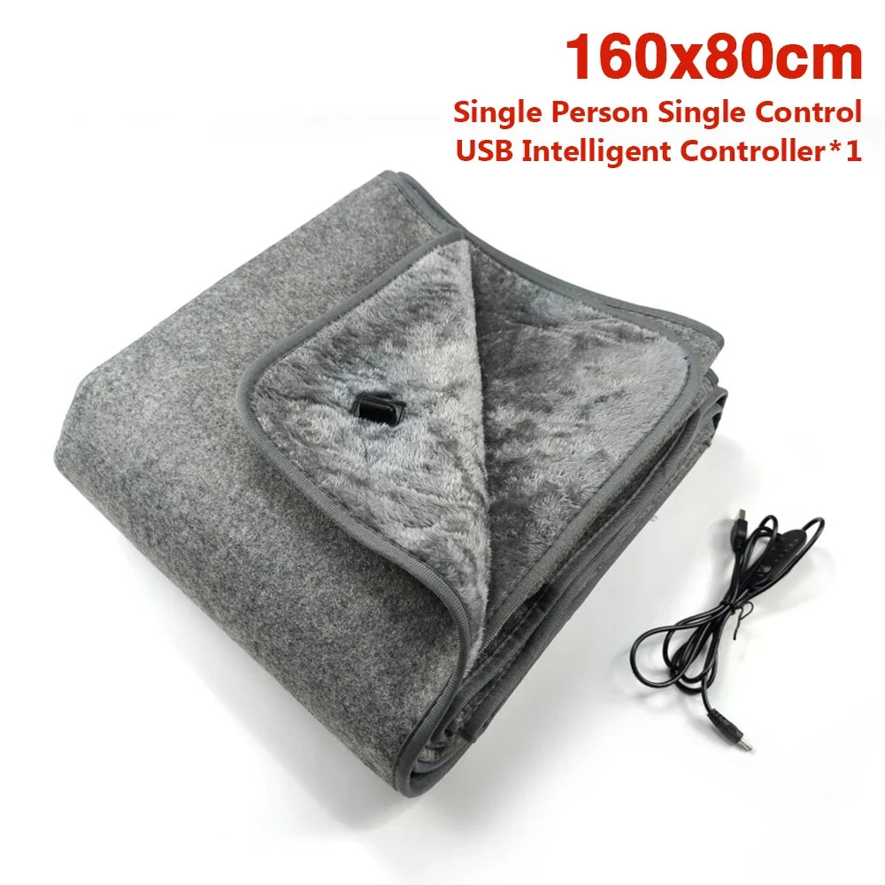 USB Electric Heated Blanket 5V | 5-Speed Temp & Timer Control