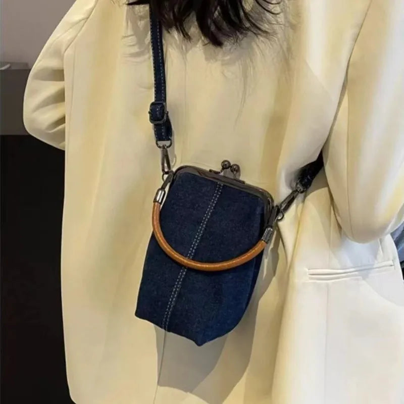 Cowboy Denim Crossbody Bag – Vintage Handcrafted Phone Tote