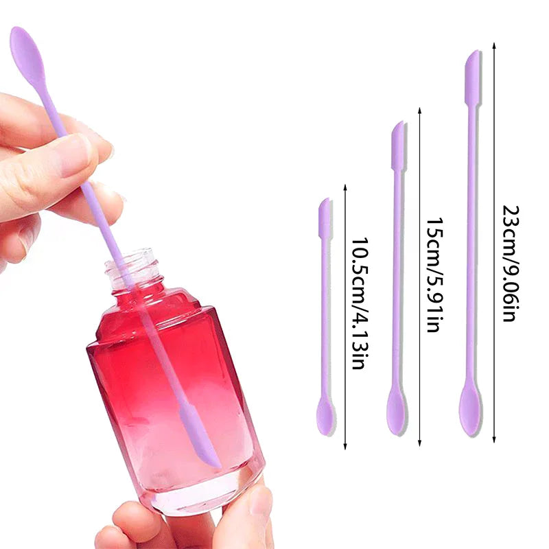3-Piece Mini Silicone Spatula Set – Cosmetic & Jar Scraper