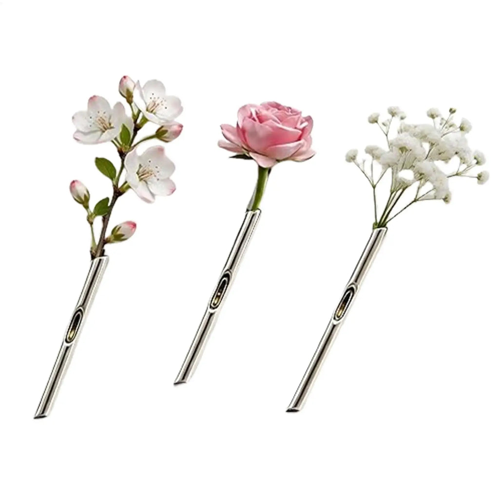 Metal Branch Flower Brooch Pin Set of 3 – DIY Floral Holder