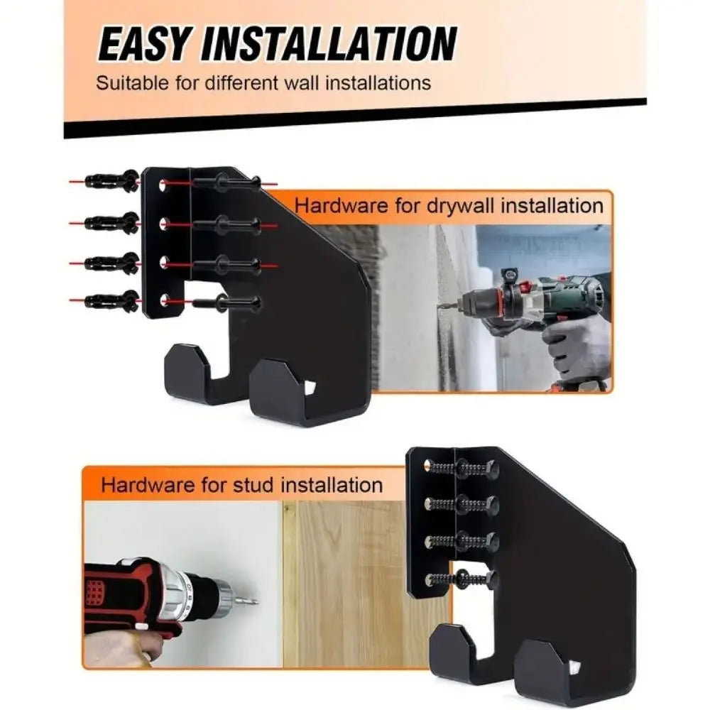 Heavy-Duty Iron Wall Mount Chainsaw & Tool Storage Rack