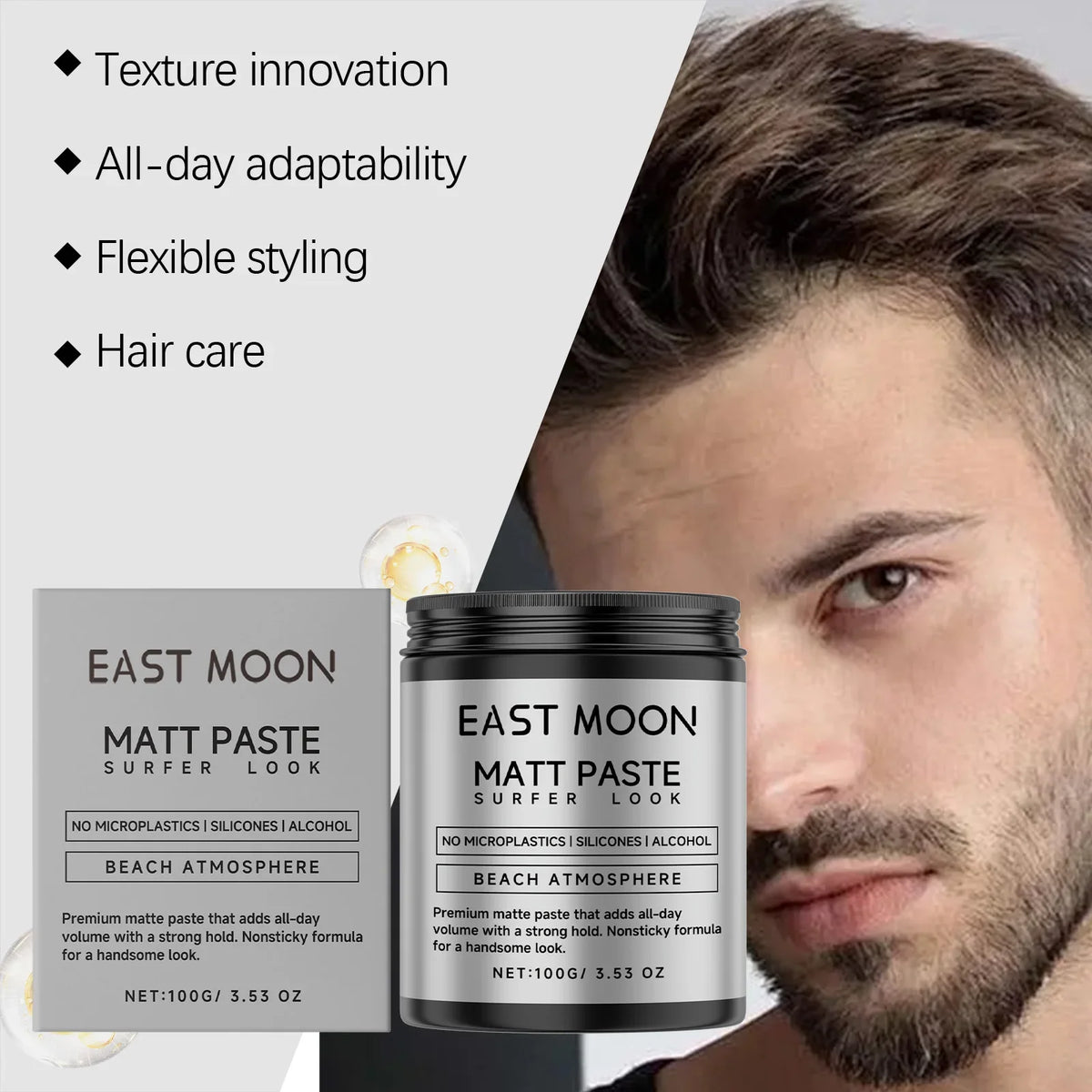 East Moon Matte Hair Styling Cream | Anti-Frizz Volume Paste