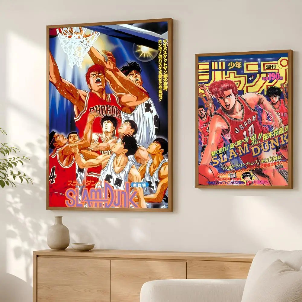 Slam Dunk Anime Wall Poster – HD Self-Stick Waterproof Print
