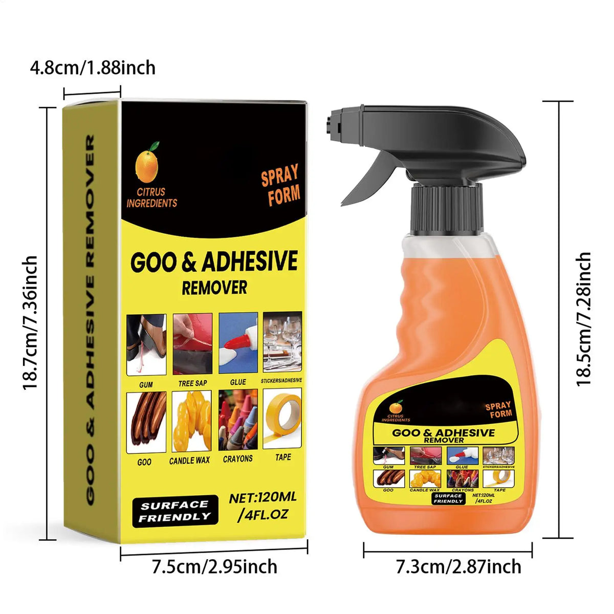 Odorless Adhesive Remover Spray – 120ml Multi-Surface Cleaner