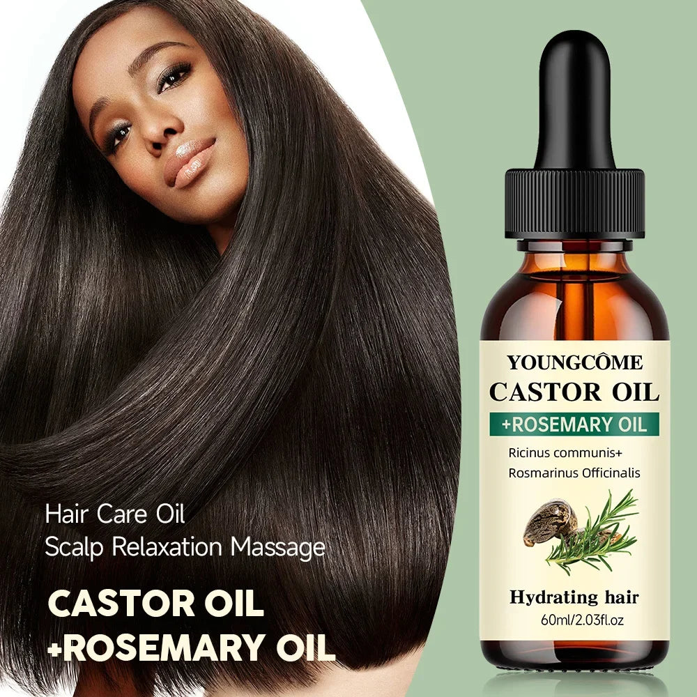 Castor & Rosemary Hair Growth Oil – Thickness & Shine | YOUNGCOME