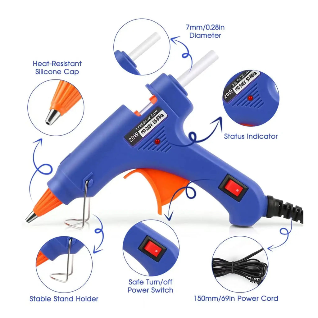 Mini Hot Glue Gun 7mm – DIY Craft & Repair Tool with Glue Sticks