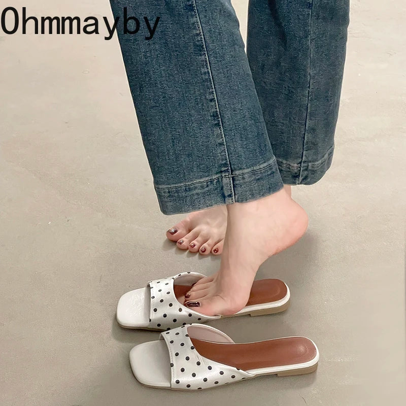 Women's Open Toe Flat Slides – Slip-On Summer Fashion Slippers