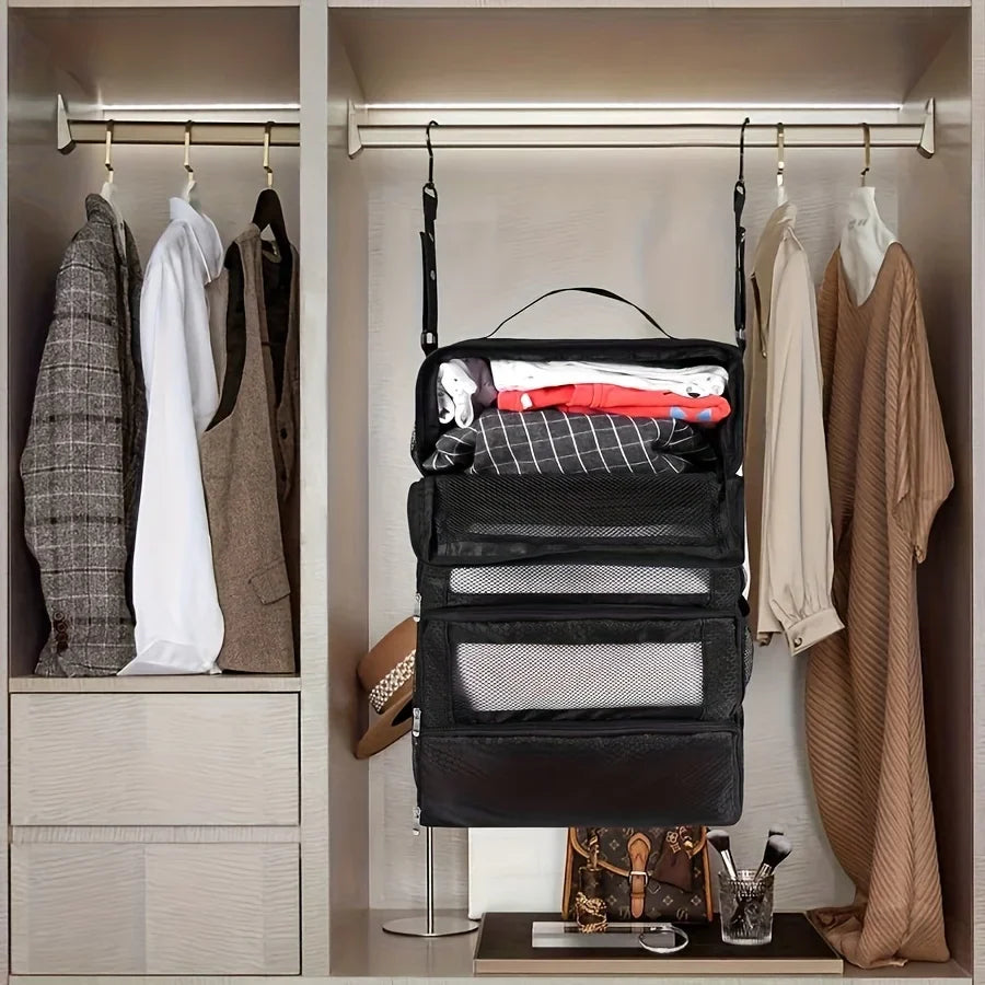 Hanging Suitcase Organizer | Collapsible Packing Cubes