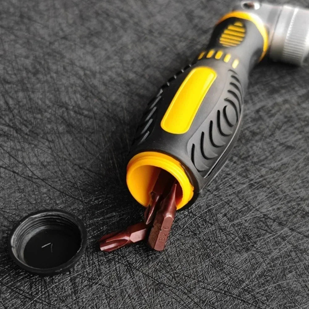 72-Tooth Ratchet Screwdriver Set – Bendable Handle, 22 Bits