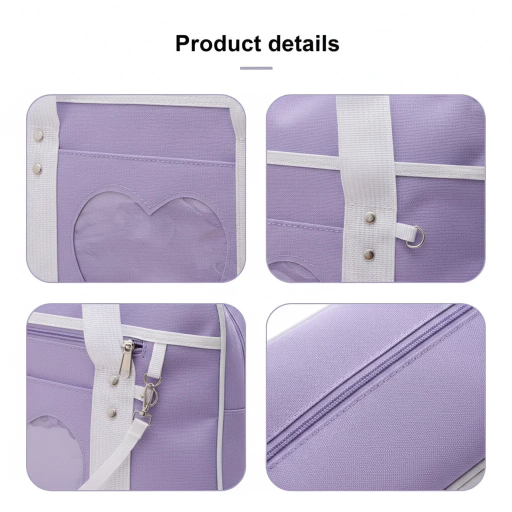 Anime JK Style Tote Bag – Cute Floral Sweetheart School Bag