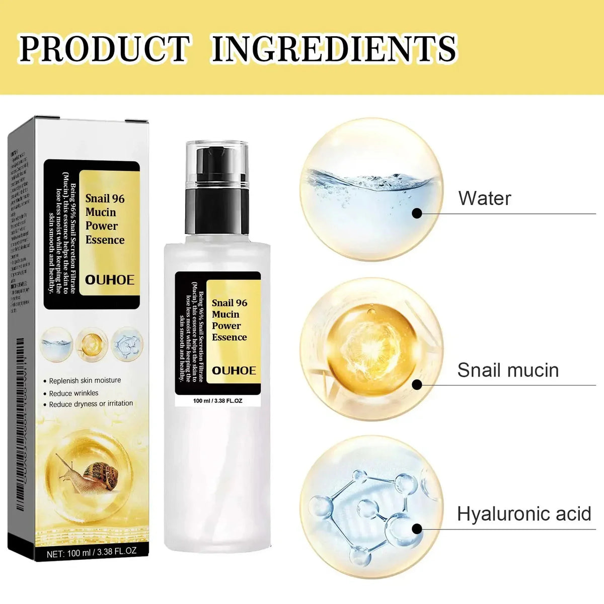 Snail Mucin Peptide Essence – Hyaluronic Acid Skin Serum