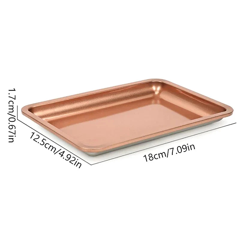 Stainless Steel Cosmetic & Jewelry Storage Tray Organizer