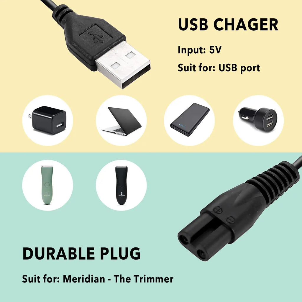 USB Charging Cable for Meridian Electric Shaver & Trimmer