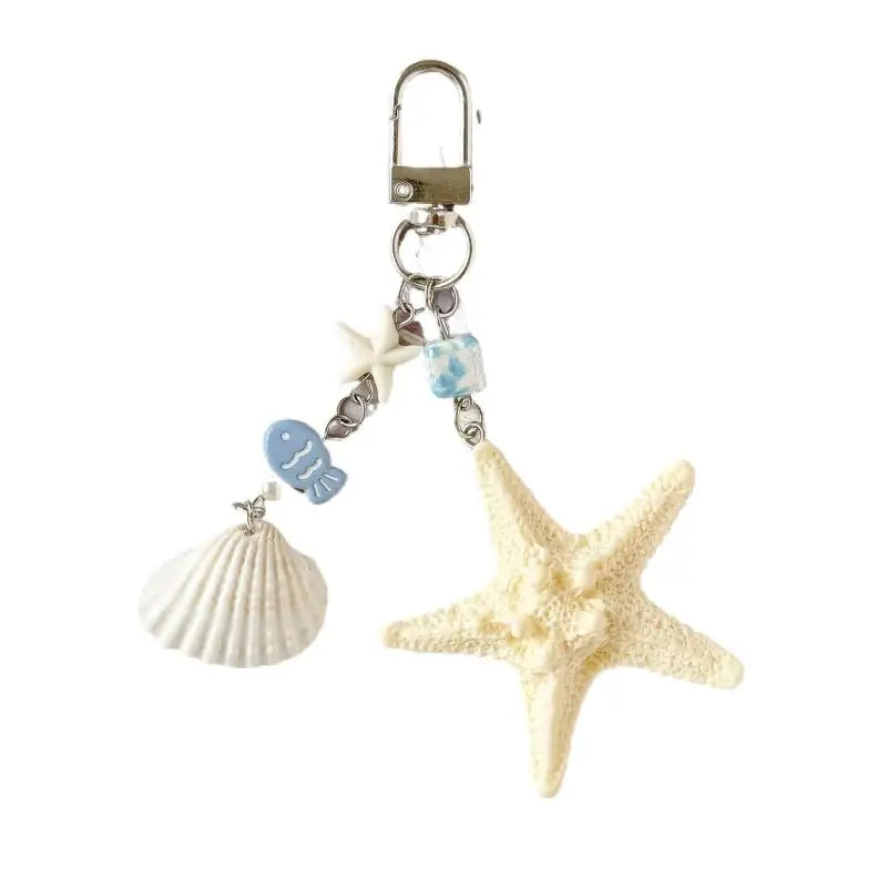 Ocean Shells & Starfish Keychain Phone Strap Charm | Resin