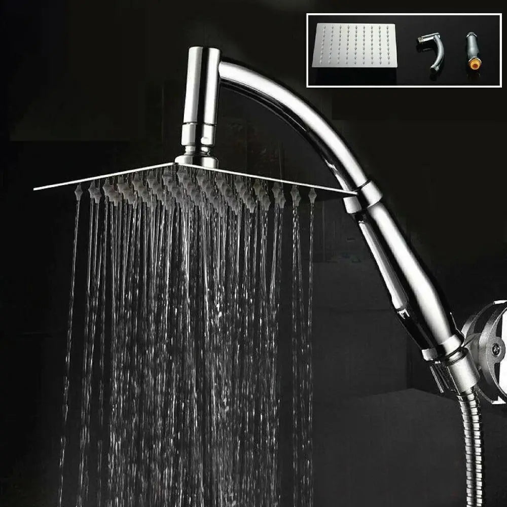 8" Square Rainfall Shower Head – Stainless Steel Chrome