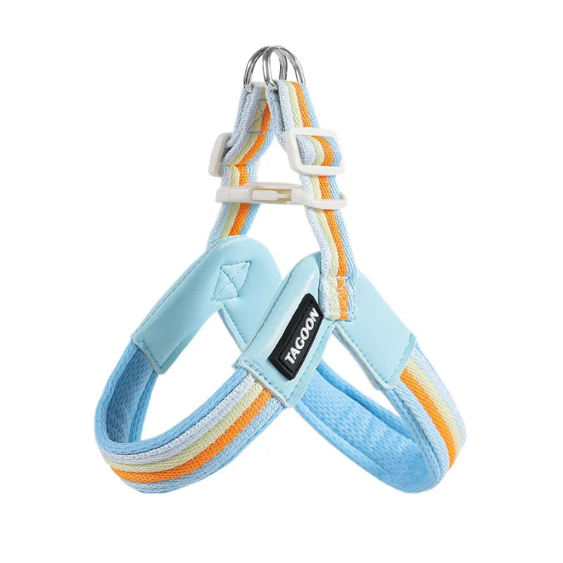Ins Rainbow Chest Shoulder Strap Dog Leash Breathable Small