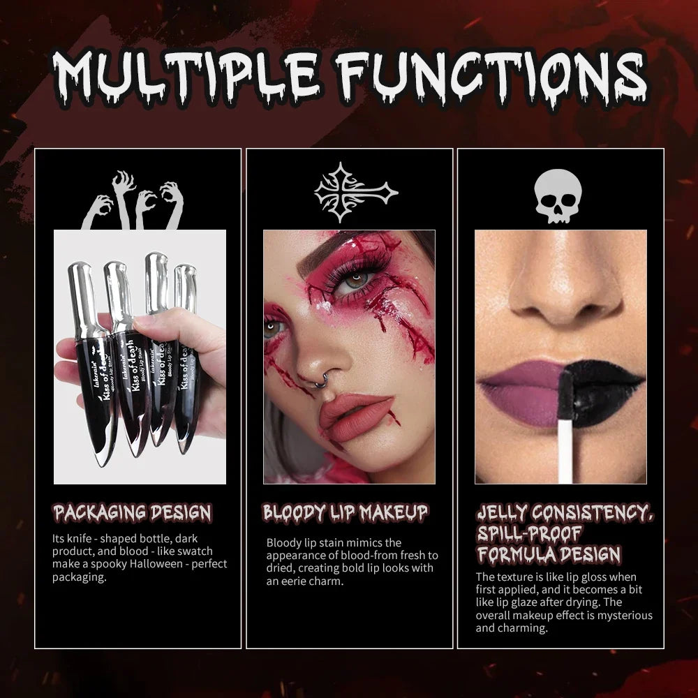 Gothic Bloody Lip Stain – Matte, Waterproof, Color-Deepening