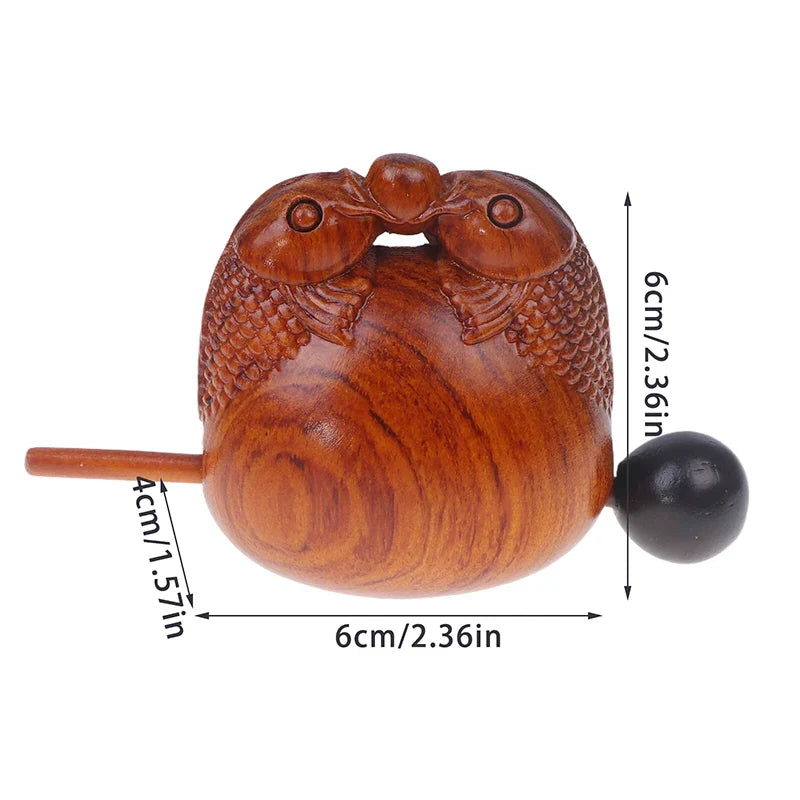 Solid Wood Fish Percussion Instrument – Buddhist Decor Ornament