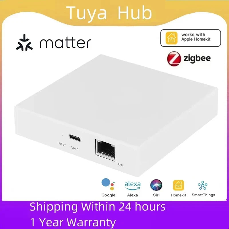 Tuya Matter Thread Hub Zigbee Smart Home Bridge Gateway Siri Voice