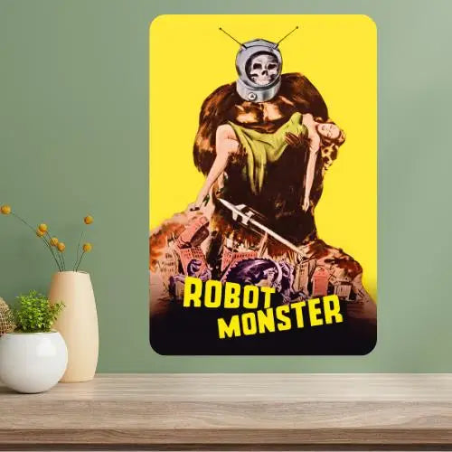Robot Classic Movie Metal Poster Sign | Retro Aluminum Wall Art