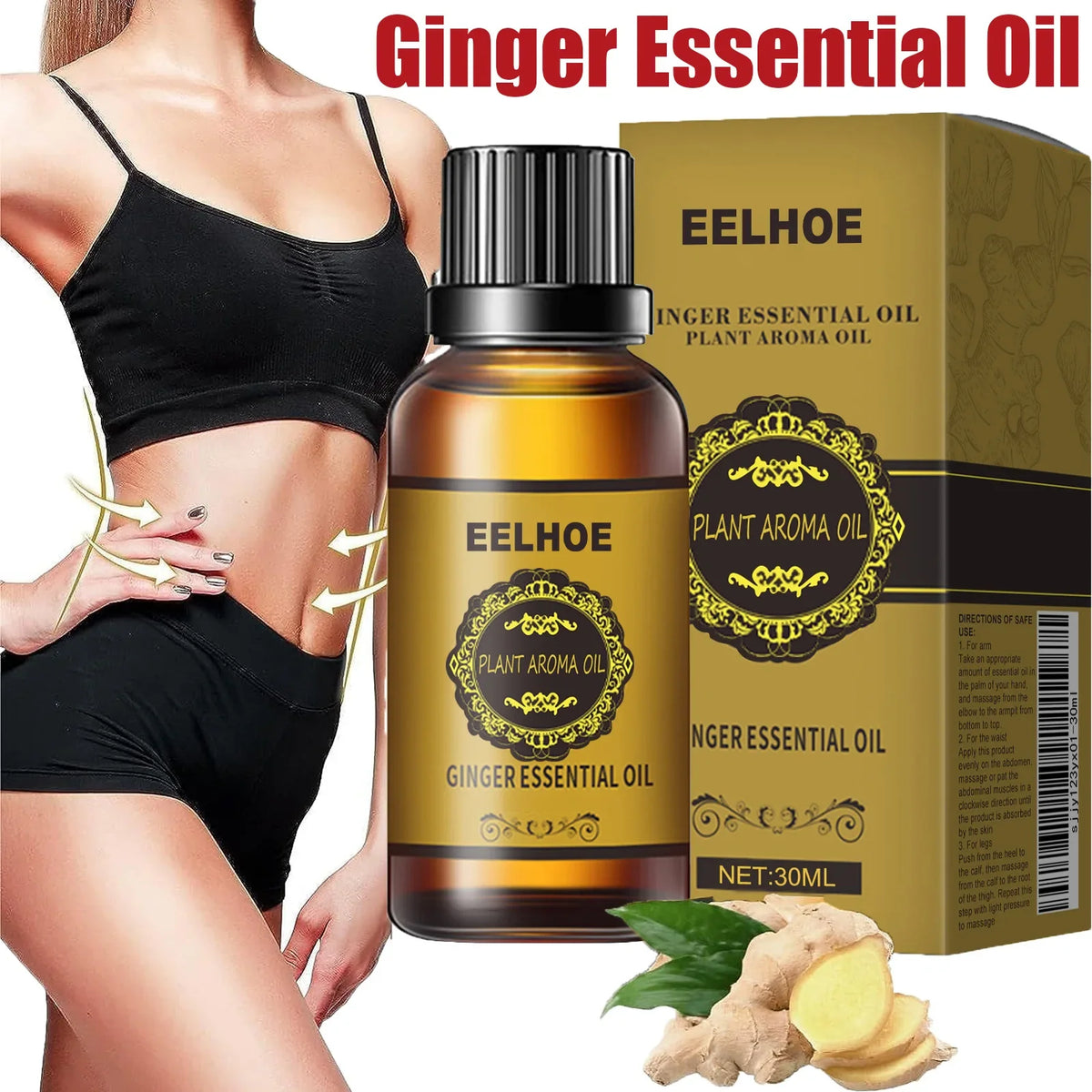 Eelhoe Ginger Body Massage Oil – Firming & Toning 30ml