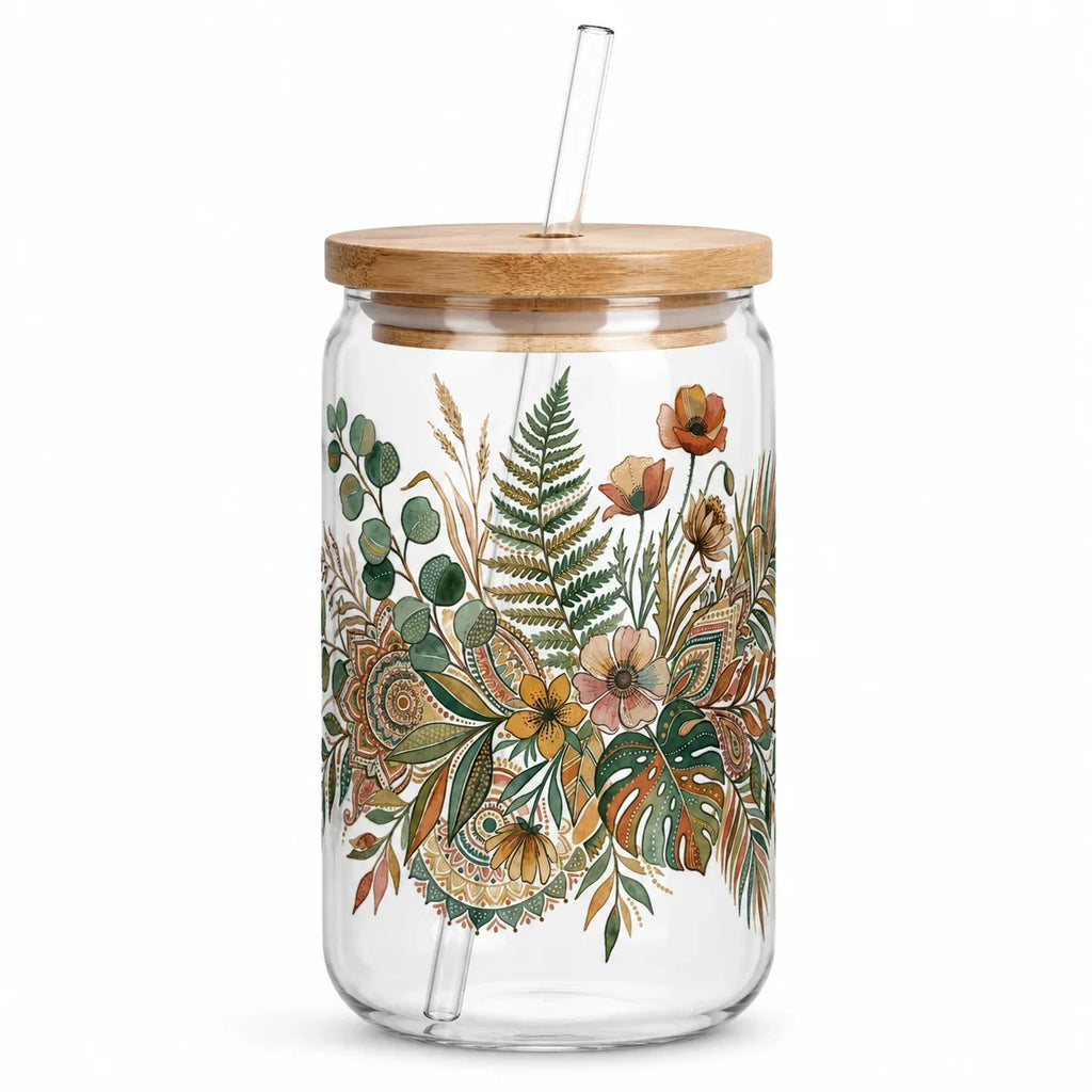 Boho Botanical UV DTF Transfer Sticker | Waterproof Floral Decal