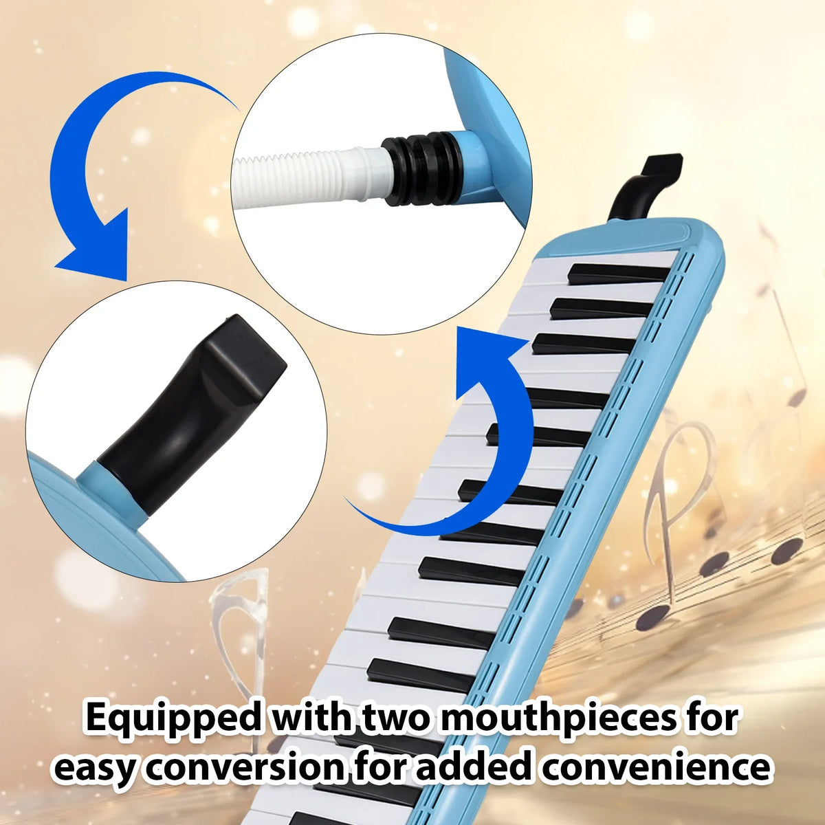 Melodica Air Piano Keyboard 37 Keys Instrument 2 Soft Blow Pipe