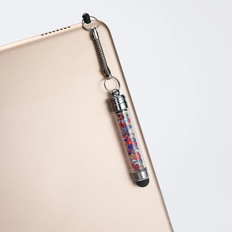 Crystal Pendant Capacitive Stylus Universal Touch Screen Pencil Cell