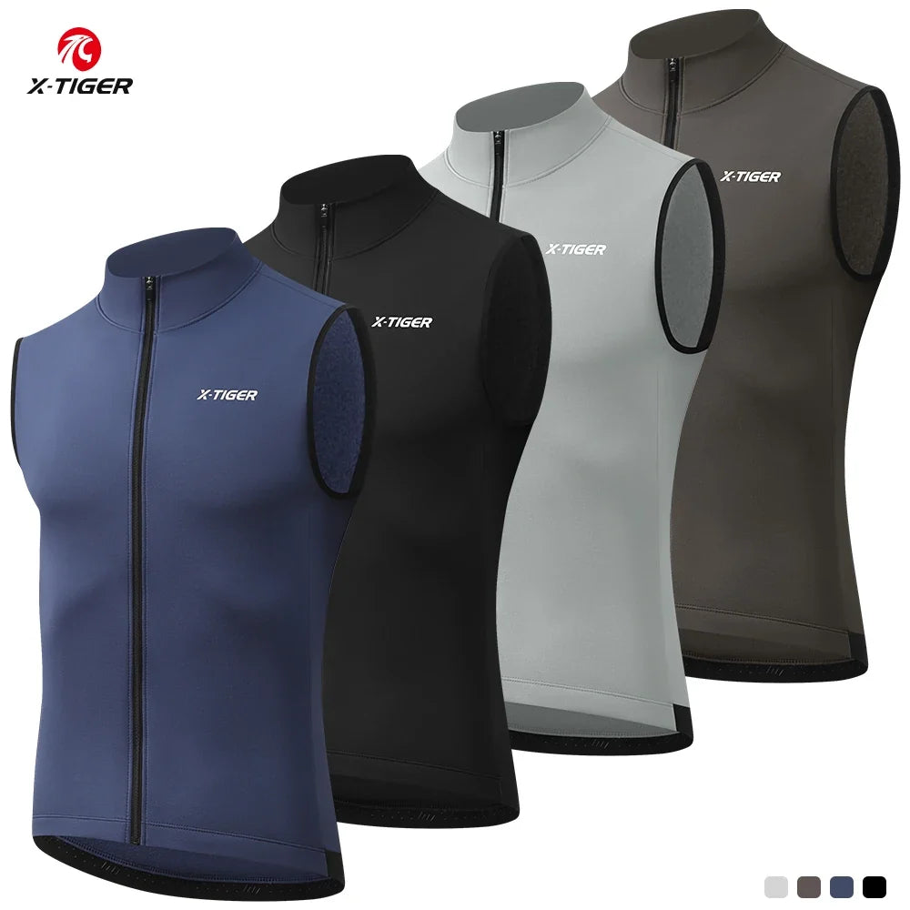 X-TIGER Winter Fleece Cycling Vest – Windproof Thermal Gilet