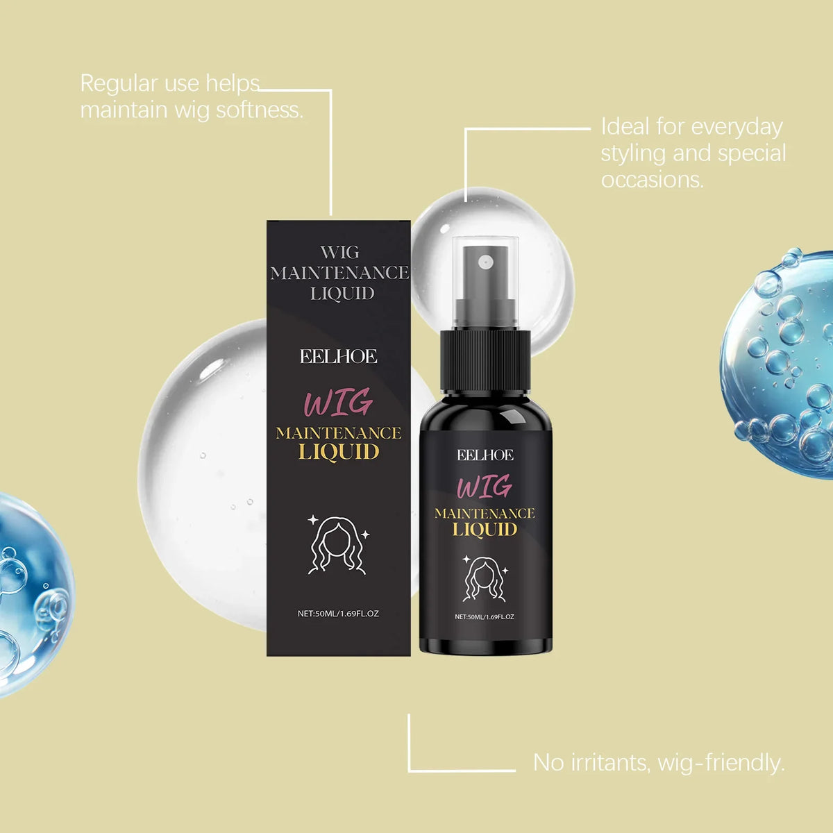Eelhoe Coconut Wig Spray – Volume, Frizz Control & Softness