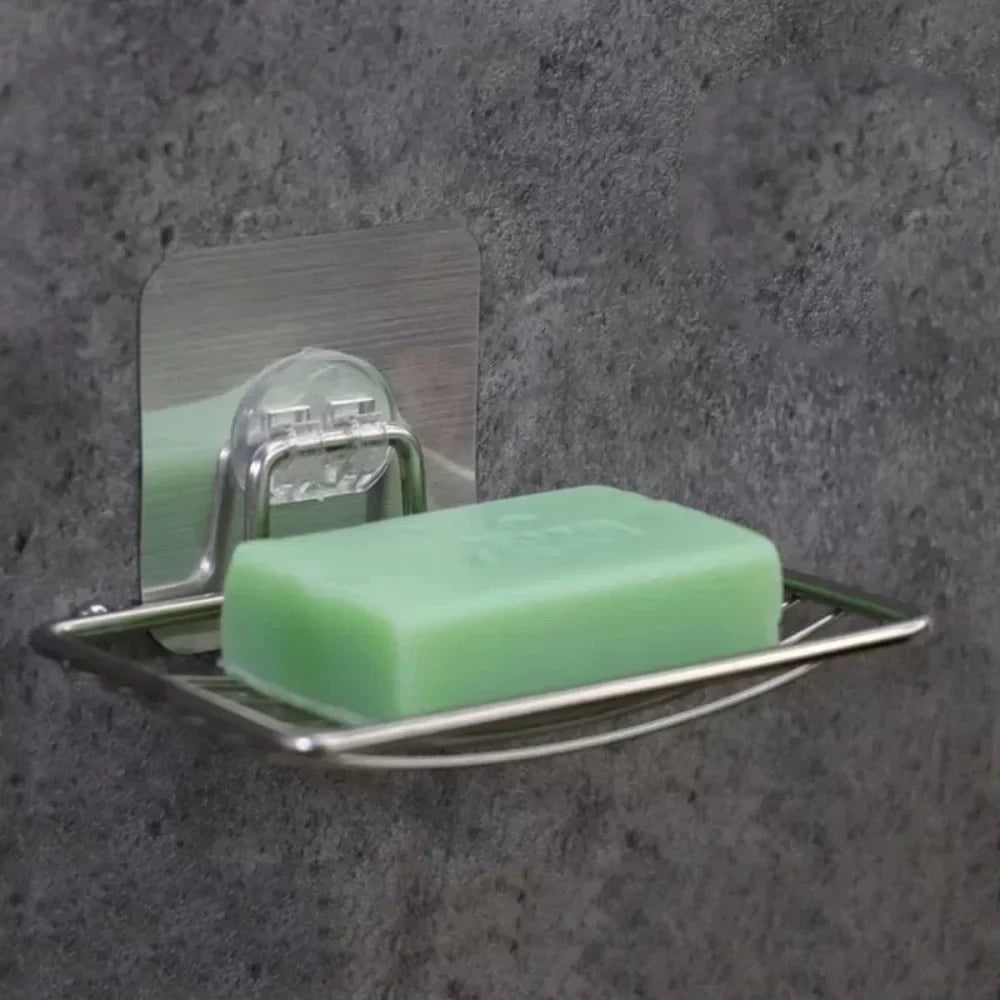 Stainless Steel Soap Rack | Punch-Free Wall Holder with Drain