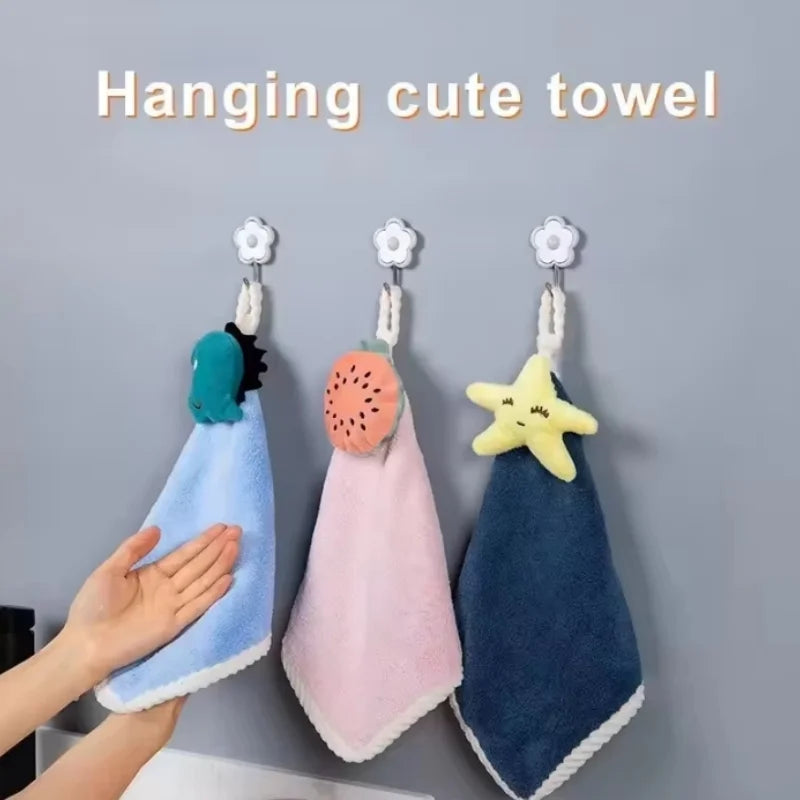 Coral Fleece Hangable Thicken Towel Cartoontowel Cute Absorbent Hand