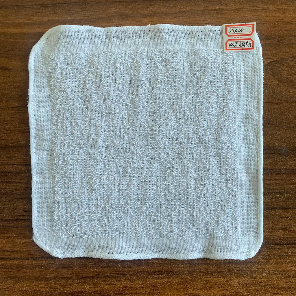 10-Pack Pure Cotton Kids Square Towels 20x20cm | White Wipes