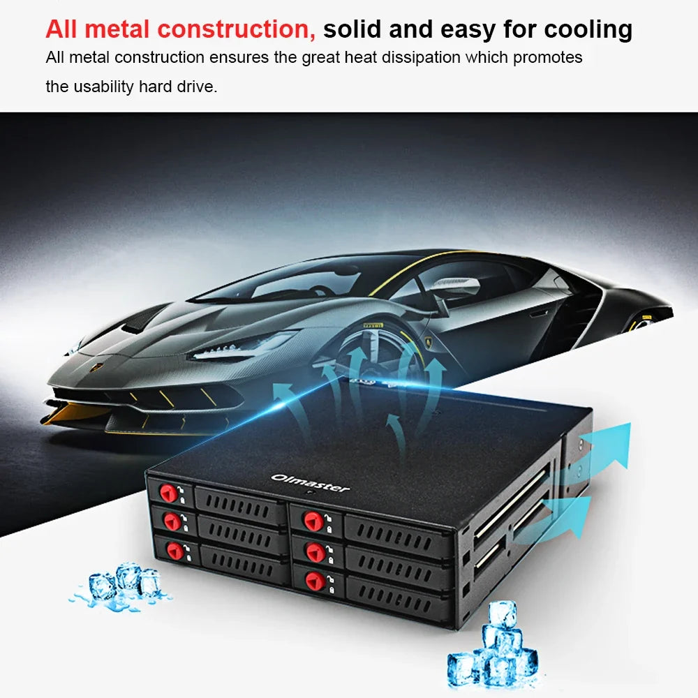 OImaster 6-Bay Hot-Swap SATA Mobile Rack for 2.5" HDD & SSD
